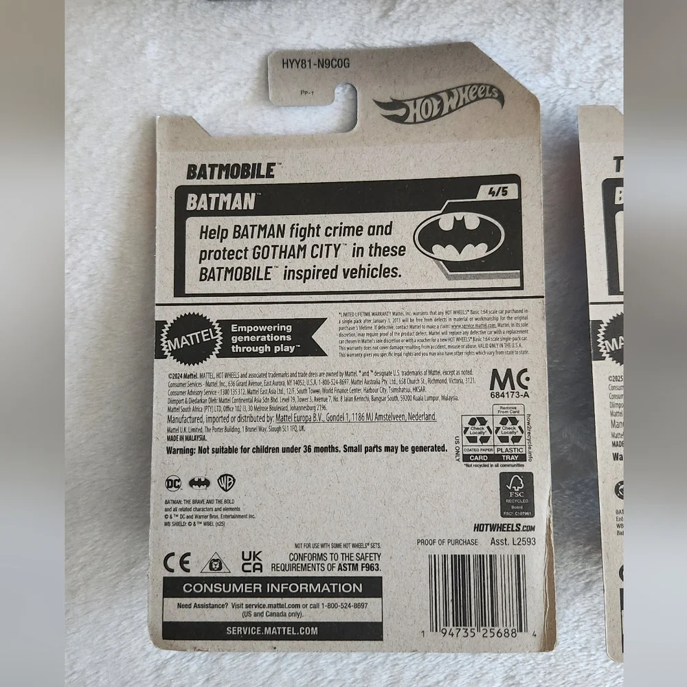 🦇🚗Hot Wheels Batman Batmobile Set – 4 Cars – TV & Movie Versions – NWT